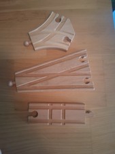Lot of 3 Wooden Train Thomas Track Switch 2 Way