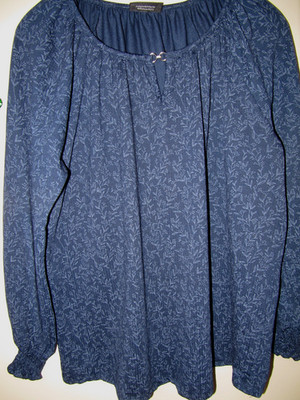 Gina benottii Tunika Bluse gr. 44/46 blau gemustert neu