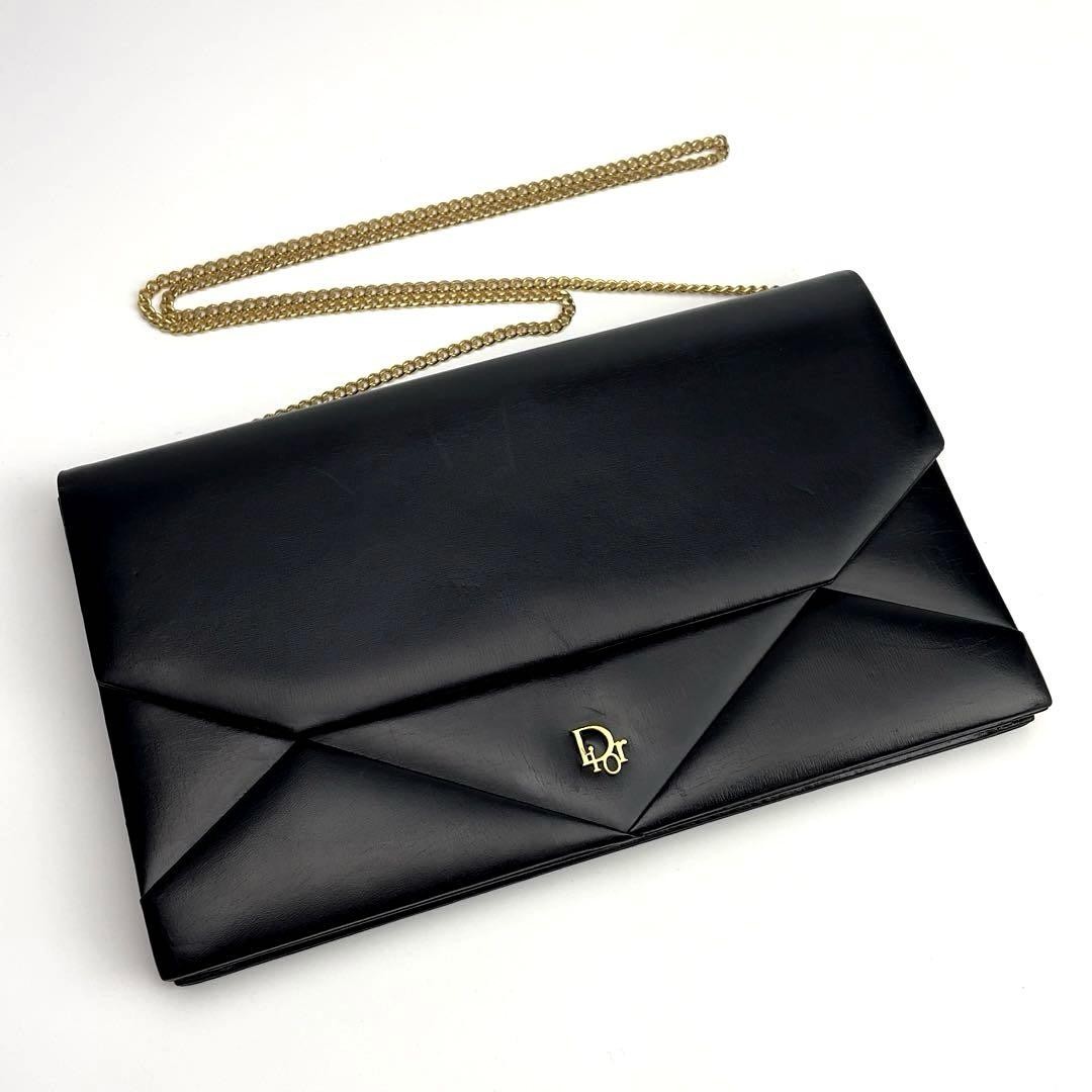 Dior Trotter 2way Shoulder Bag Black Leather Authentic F03271683