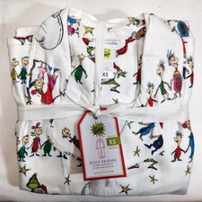 Pottery Barn Kids ADULT XS The Grinch Polyester Flannel Christmas Pajama Set NWT
