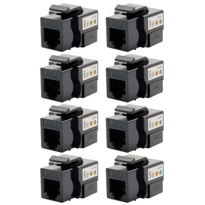 8x Cat3 RJ11 RJ12 Telephone Phone Line Keystone Jack 110 Punch Down 6P6C Black