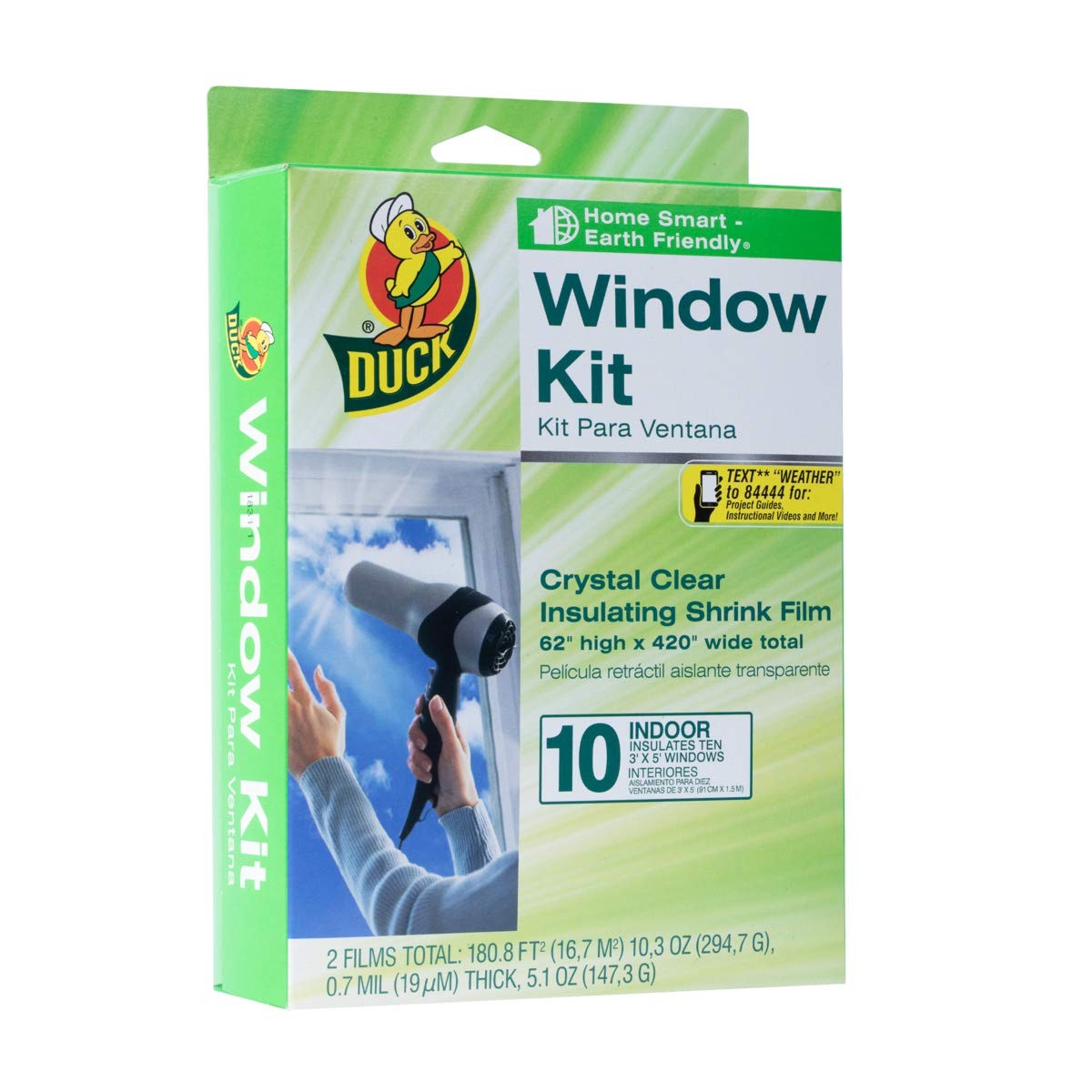 Duck Brand Indoor 10-Window Shrink Film Insulator Kit, 10 windows, Clear