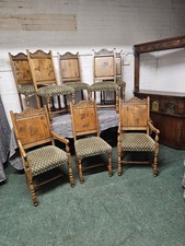 ROYAL OAK COMPANY SET OF 8 CLIFFORD UPHOLSTERED & PANELLED BACK DINNING CHAIRS