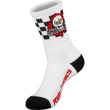 POWELL PERALTA RIPPER CHECKERED STRIPES RED/BLACK SOCKS