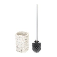 Zense Toilet Brush and Holder Set, Toilet Bowl Brush with Polyresin Stone Hol...