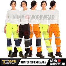 Ladies Hi Vis Viz Jogging Work Trousers Bottoms Joggers Sweat Pants Railway GORT
