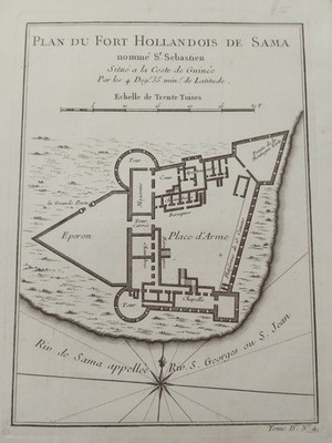 Papier Stark Holländisch Von Sama San Sebastiano Küste Guinea Gravur Fine '700