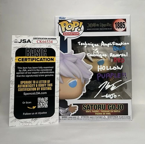 Funko Pop! Jujutsu Kaisen : Satoru Gojo #1885 Kaiji Tang signed and quoted + JSA