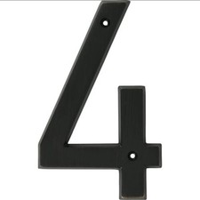 Hillman 6" Old World Bronze Flush Mount House Address Number 4
