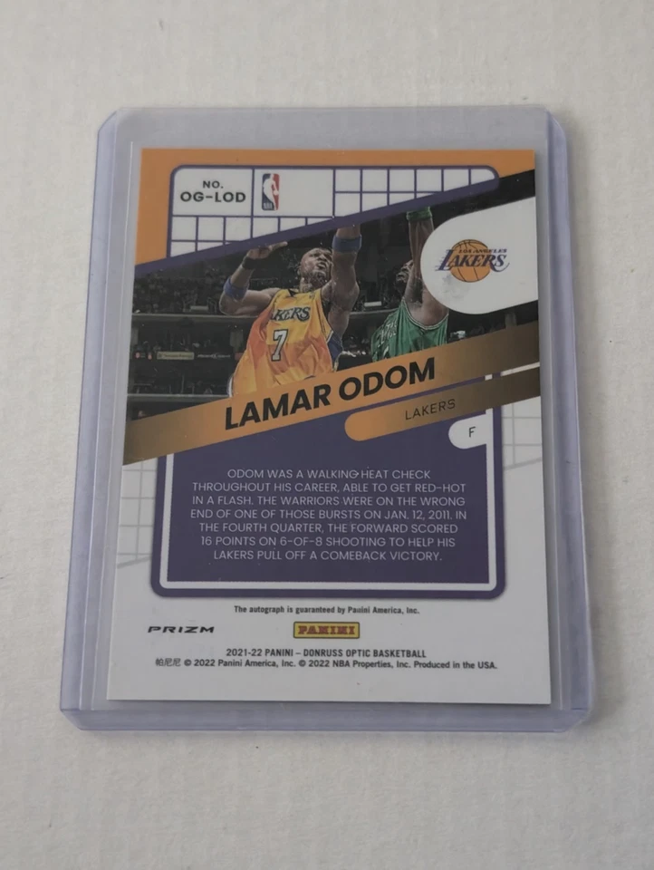2021-22 Panini Donruss Optic - Opti-Graphs Mojo Prizm - Lamar Odom #OG-LOD Auto - Image 2 of 2