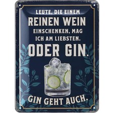 Blechschild retro Bar Schild GIN vintage Irish Pub Deko Metallschild 15x20 cm