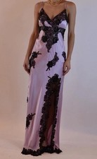 Sue Wong Y2K Silk Lace Gown Purple Lilac Black