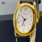 Vtg 1994 [N.MINT/Box] SEIKO Noie 1F21-5B70 Gold Oval Ladies Watch JP -US Stock