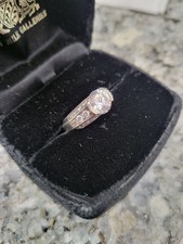 925 Sterling Silver Vintage-style Solitaire Ring w/ Cubic Zirconia Center Stone