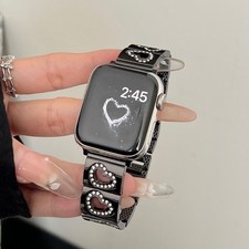 Openwork Diamond-Accented Metal Fashion Band For Apple Watch S9/8/7/6/5/4/SE