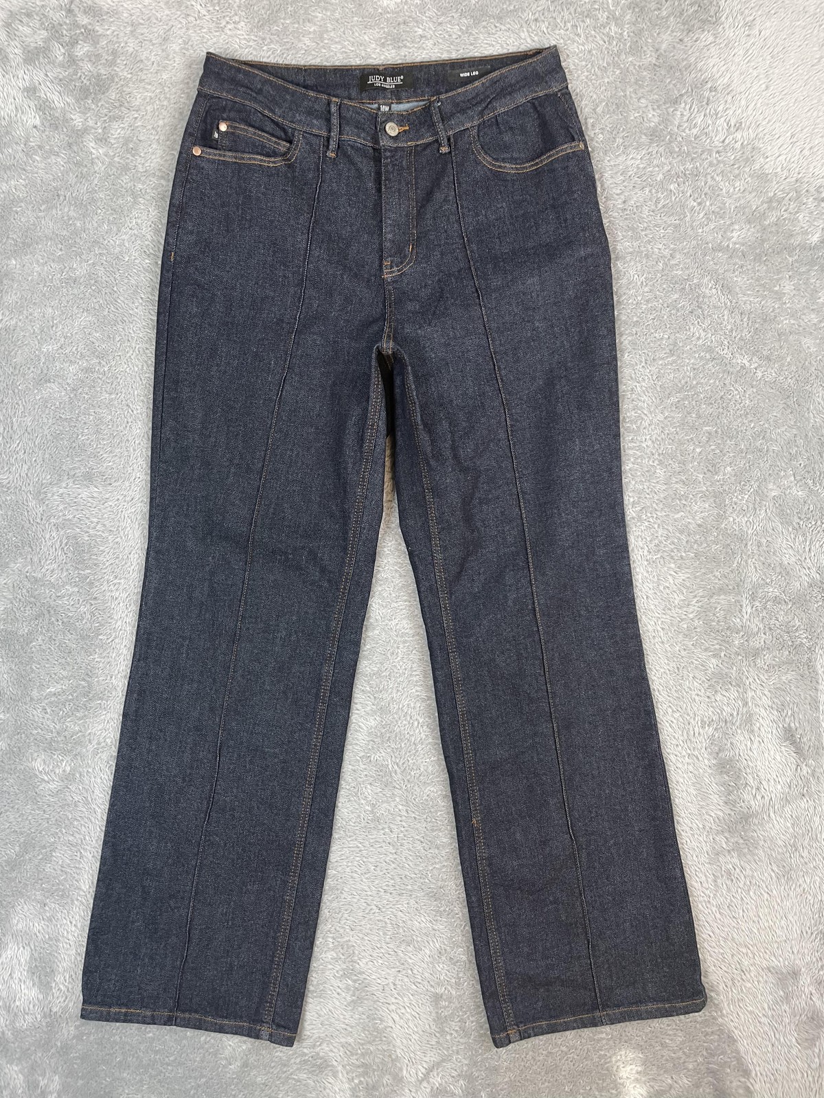 Judy Blue Wide Leg Jeans Womens 14W Plus Dark Wash High Rise Stretch Denim