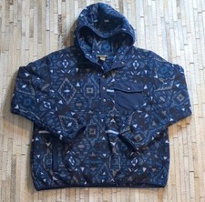 Ariat Men's Polar Navy Southwest Fleece Hooded Quarter Snap Pullover Size XL