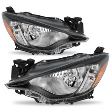 For 2016-2020 Toyota Yaris Black Housing Amber Reflector Headlights Assembly