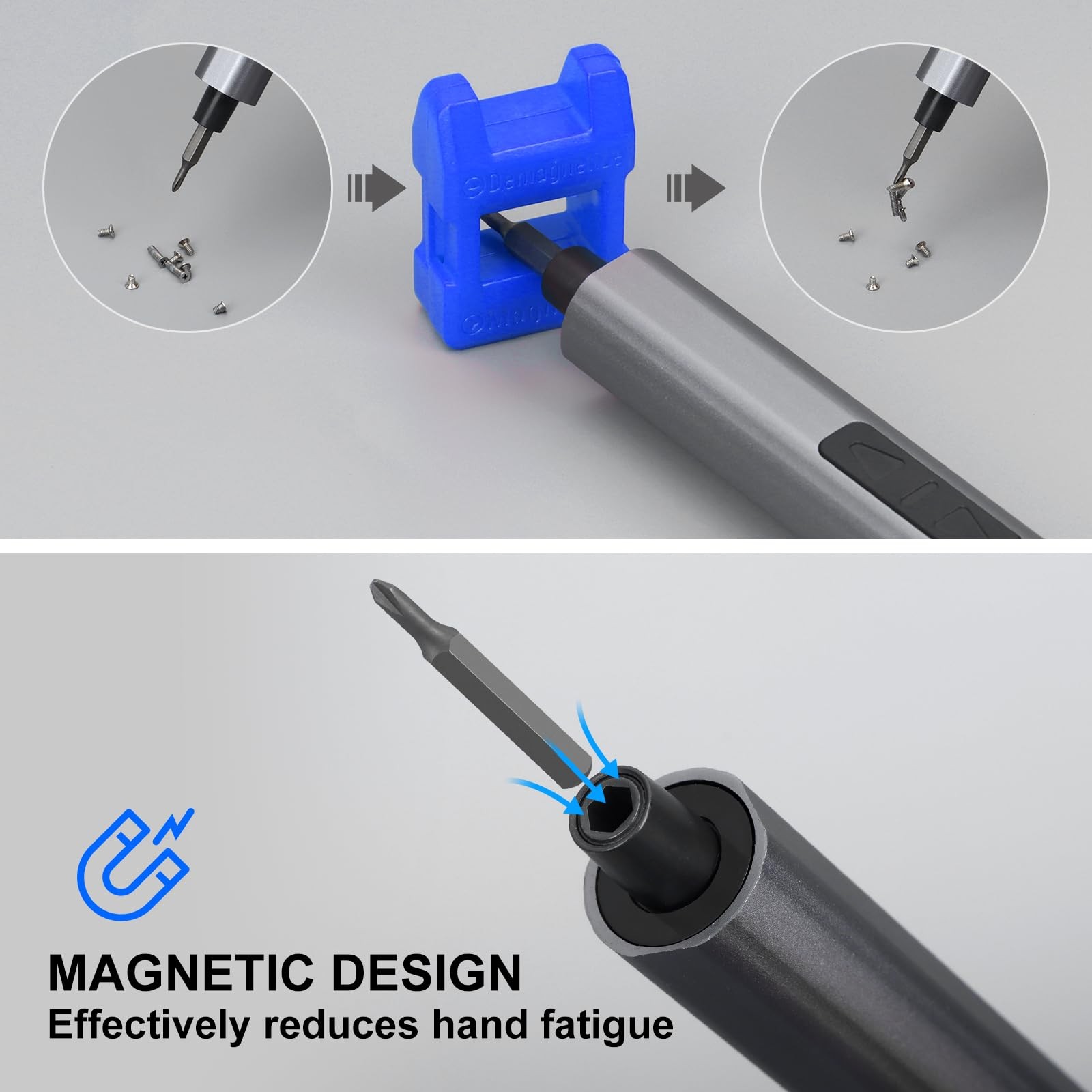 SHARDEN Mini Electric Screwdriver, 29 in 1 Small Screw Driver Blue 