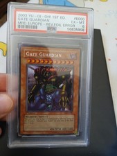 2003 Yu-Gi-Oh Gate Guardian MRD Europe 1st First Edition Rev Foil Error Psa 6