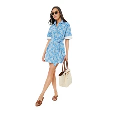 New Tuckernuck Riviera Painted Chintz Aurora Blue Floral Dress Retro Mod XL NWT