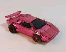 1988 TYCO Pink Chrome LAMBORGHINI COUNTACH HO 440-X2 SLOT CAR Original Used