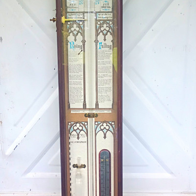 Admiral Fitzroys Wall Barometer Thermometer in Wood Case Rising/Falling