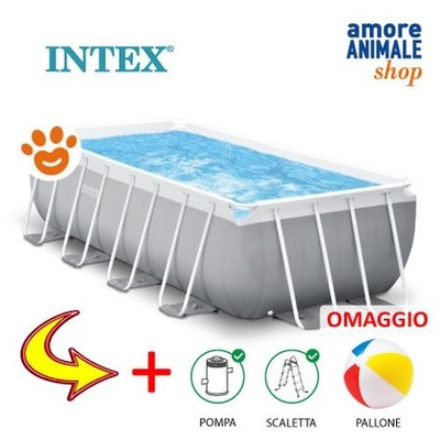 Intex Prism Metallrahmen Pool 400x200x122 cm Mit Filterpumpe 26790 Set 1 Stk