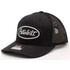  Black peterbilt richardson 112 Snapback Trucker Hat Cap