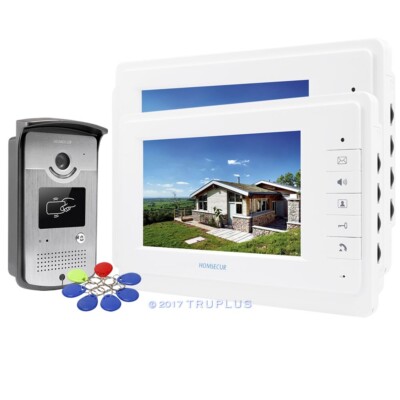 Homsecur LCD Video Entry Gegensprechanlage 2x7'''' Monitore & HD Kamera Farbe Nachtsicht