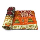 Vintage Quilt Indian Handmade Organic Cotton Bedspread Ethnic Throw Bedding f