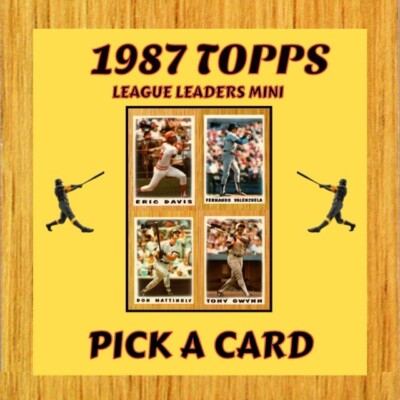 1987 Topps MINI League Leaders - Pick A Card - BUY2GET4FREE!