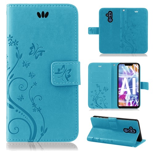 Housse étui Miroir Pour Huawei Mate 20 Lite - Bleu Nuit - Ultra Fine à Rabat Translucide - Neuf
