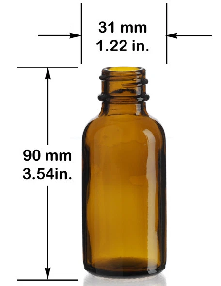 琥珀色玻璃瓶精油带玻璃滴眼器1盎司/30毫升*可选* — 第 2/2 张图片