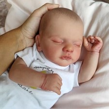 Unpainted 18in Reborn Baby Doll Kit Parts Sleeping Lifelike Sam Cloth Body Doll