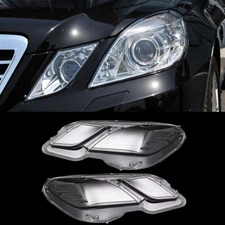 Left & Right Headlight Lens Cover For Mercedes Benz E Class W212 E350 E500 09-13