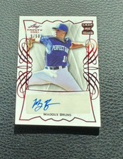 2021 Leaf Trinity Maddux Bruns Rookie Red Auto 9/50