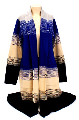 Maxport Multi Color Long Cardigan Sweater Women's Large L NWT