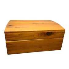 Handmade Cedar Wood Keepsake Box Domed Lid Unlined Rustic Storage