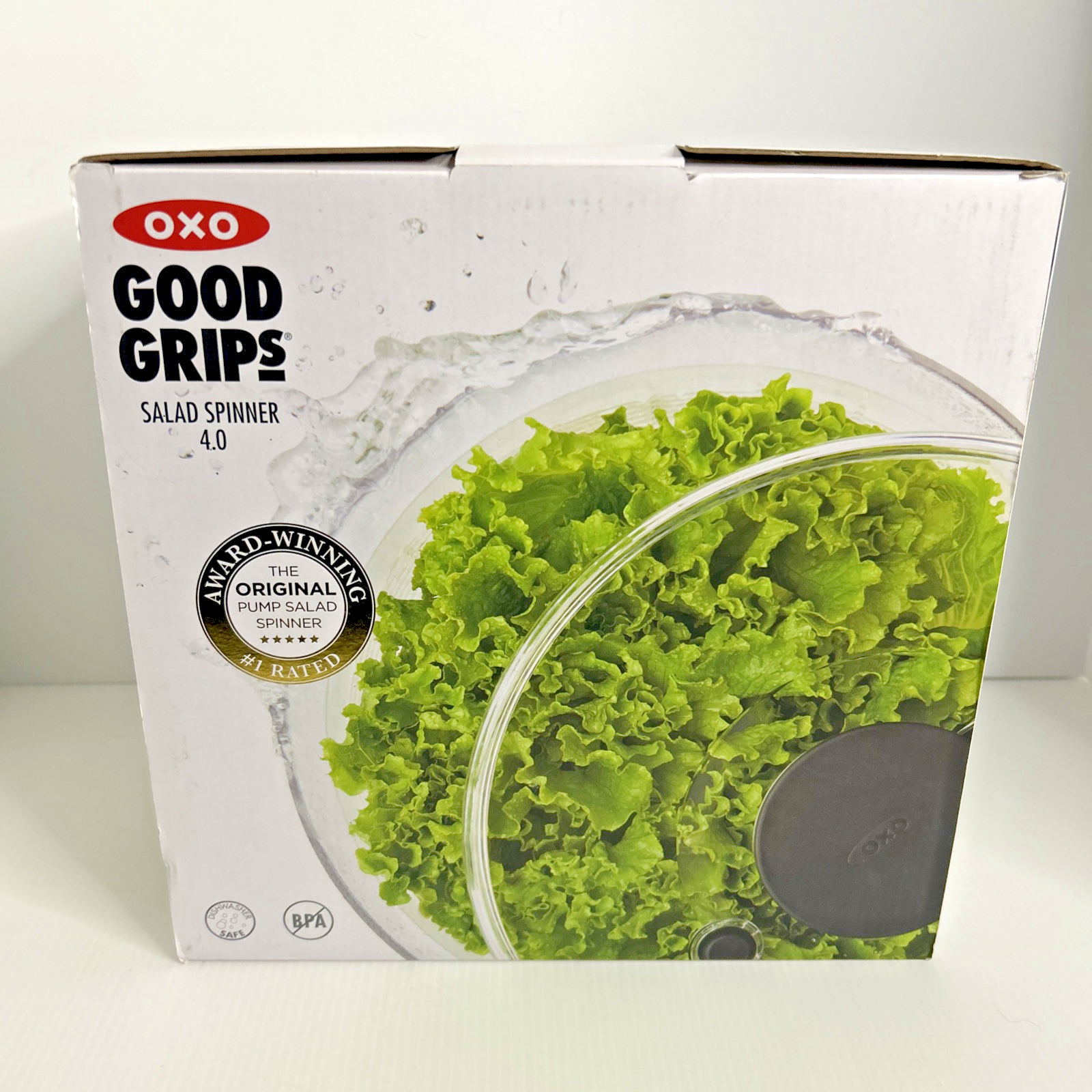 OXO Good Grips 10” Salad Spinner 4.0 with One-Hand Pump, Non-Slip Base, Easy Cleaning-image