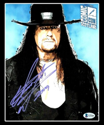 WWE THE UNDERTAKER HAND SIGNED AUTOGRAPHED 8X10 PHOTO WITH BECKETT