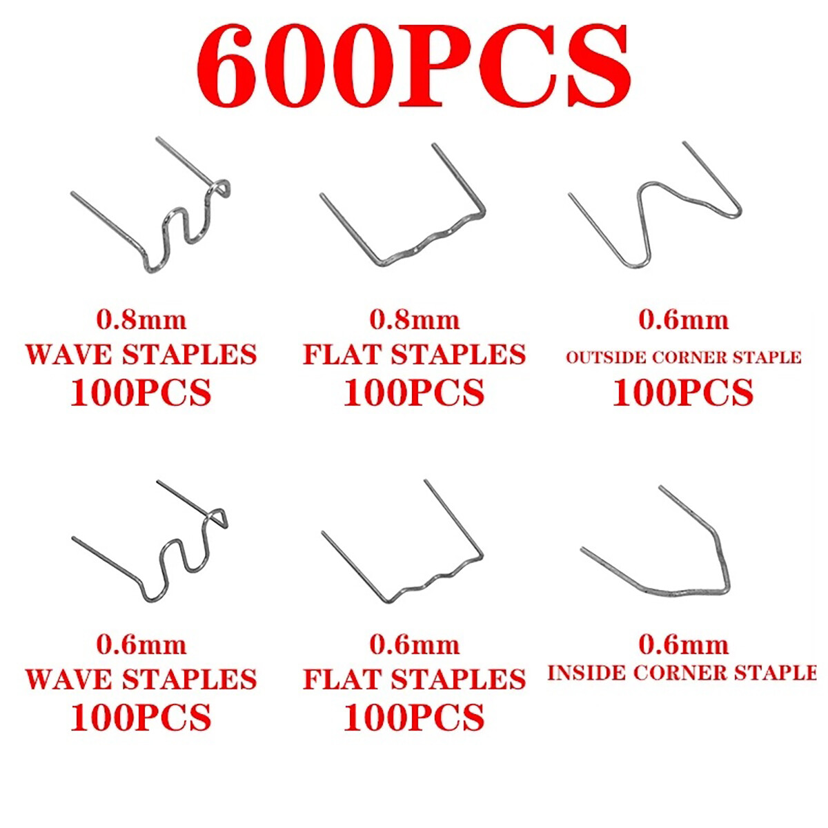 1800 Stück Edelstahl Schweißklammern Set - 6 Arten Für Kunststoffreparatur An Auto & Mehr