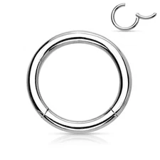 1 - Surgical Stainless Steel Septum Clicker Hinged Segment Ring 14 or 16 ga C273