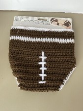 Baby Crocheted Football diaper cover Sz 0-6 Months New Photo prop