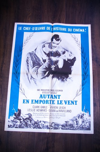 GONE WITH THE WIND French Moyenne Vintage Movie Poster Original R1960's