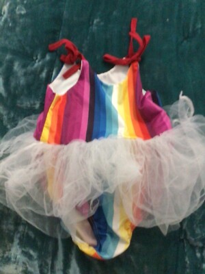 unbranded baby girl tutu one piece dress rainbow frilly cute tie size