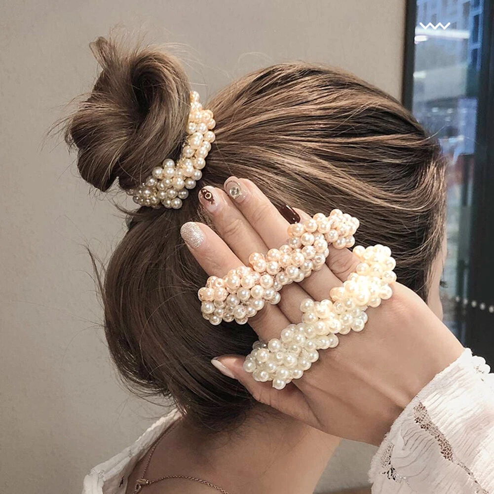 Women Girls Scrunchie Hair Ring Ropes Elastic Hairband Ponytail Holder  Headwear | eBay