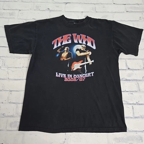 Vintage The Who Live In Concert 2006 2007 Rock Concert Tour 2000s vintage concert t-shirt, vintage, size L, single stitch, B+ condition