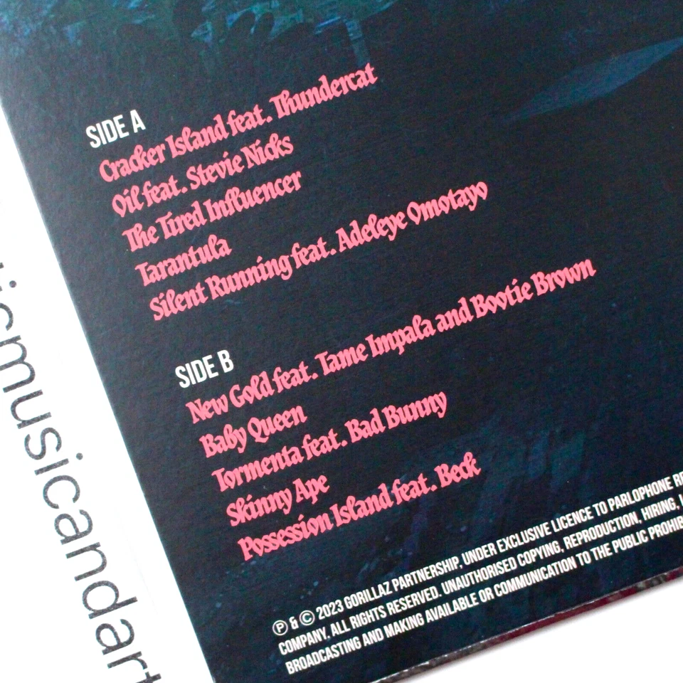 RARE VIOLET VINYL DLX GORILLAZ CRACKER ISLAND LP POSTER BAD BUNNY STEVIE NICKS - Image 3 of 4