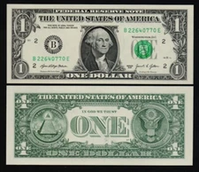 UNITED STATES: P#549b 1 Dollar 2021 New York B Uncirculated Banknote